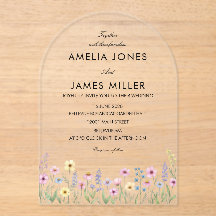 Arch Acryl einfarbig bunte Wildblumen-Hochzeit