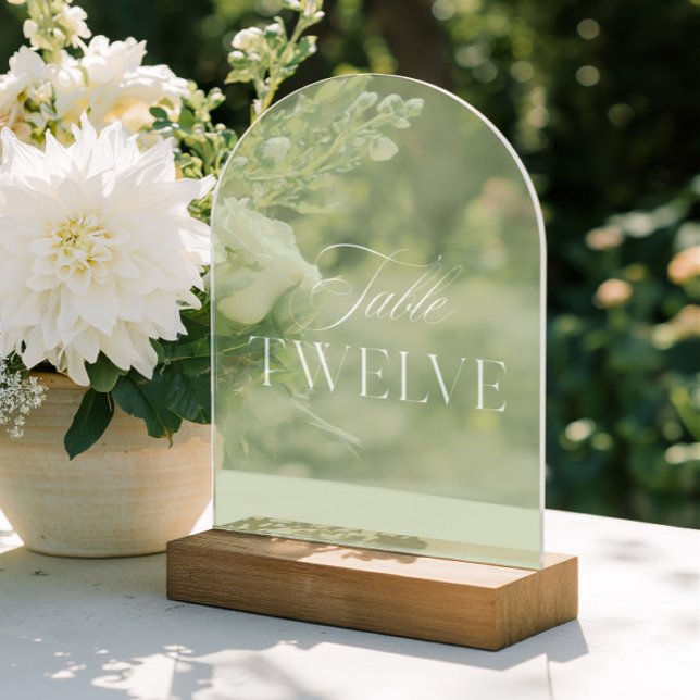 Arch Acrylgrün Hochzeitstisch Zwölf Nummer Acryleinladungen (Arch Acrylic Green Wedding Table Twelve Number)