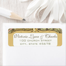 Arch Art Nouveau Vineyard Peacock Anschrift Labels