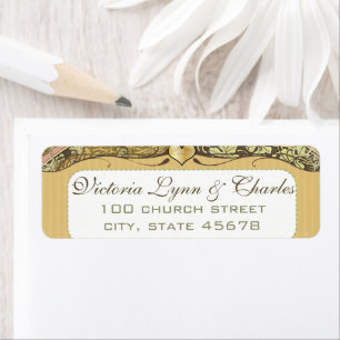 Arch Art Nouveau Vineyard Peacock Anschrift Labels