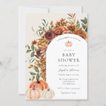 Arch Autumn Pumpkin Baby Shower Einladung