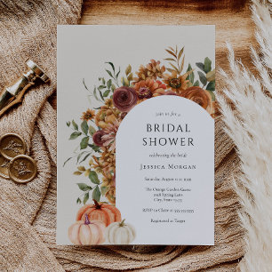 Arch Autumn Pumpkin Bridal Dusche Einladung