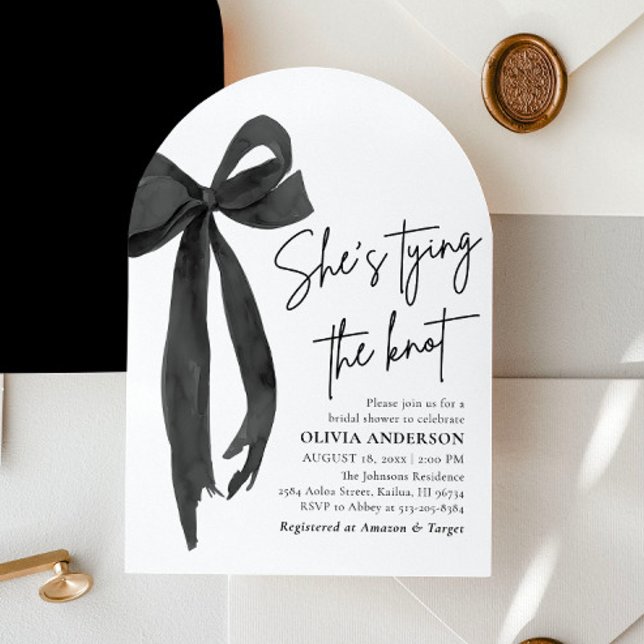 Arch Black Bow Sie bindet das Brautparty des Knote Einladung (Von Creator hochgeladen)