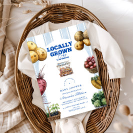 Arch Blue Bauern Market Baby Dusche Einladung