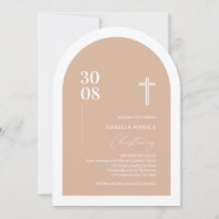 Arch Blush Pink Christening Einladung