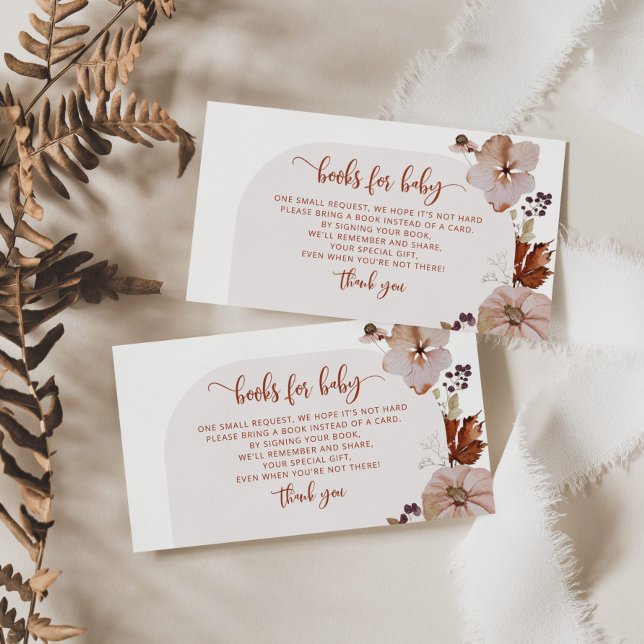 Arch boho Kürbisbücher für die Kinderkarte Begleitkarte (Von Creator hochgeladen)