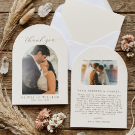 Arch Boho Minimalistische Foto Danke Hochzeitskart Einladung
