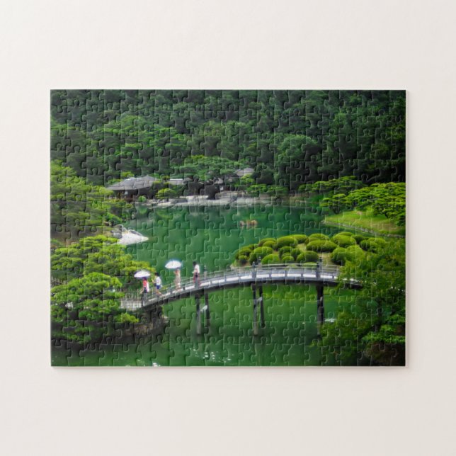 Arch Bridge im japanischen Wald und Lake Puzzle (Horizontal)