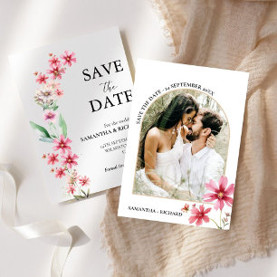 Arch Dusty rosa Wildblume Wedding Save the Date Einladung