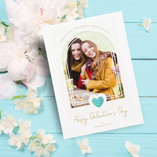 Arch Effect Blue Heart Friends Happy Galentine Karte (Von Creator hochgeladen)