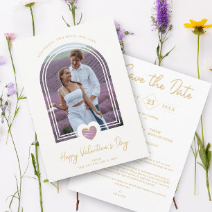 Arch Effect Lila Heart Happy Valentinstag Save The Date