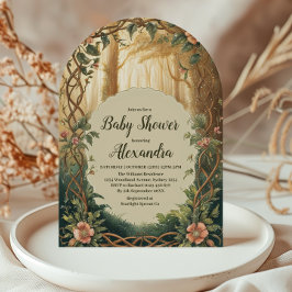 Arch Enchanted Forest  Baby Shower Einladung