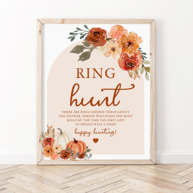 Arch Fall Boho Pumpkin Ring Hunt Brautparty Poster (Von Creator hochgeladen)