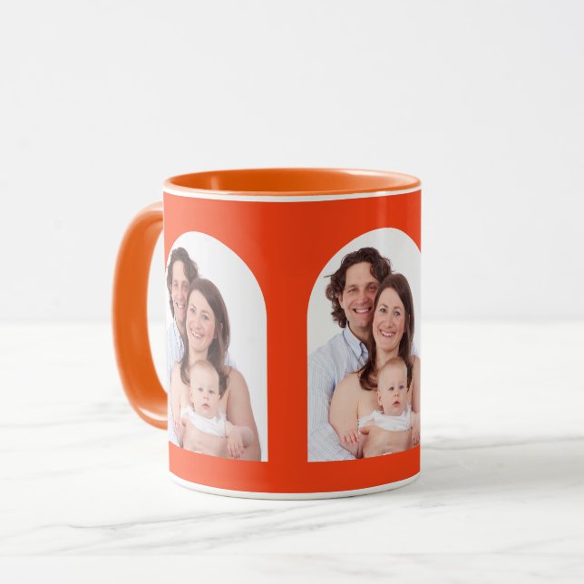 Arch Foto 3 Familienbilder Personalisiert Tasse (Vorderseite Links)