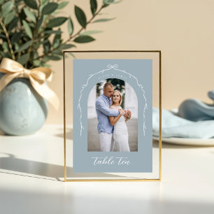 Arch Foto Blue Bow & Ribbon Wedding Tischnummer