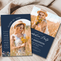 Arch-Foto der Navy Blue Wildblume Graduation Party