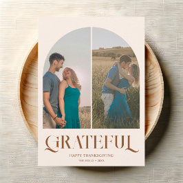 Arch-Foto Extravaganter Vintager Erntedank Feiertagskarte