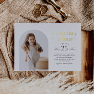 Arch Foto Geburtstag Einladung Landschaft Gold