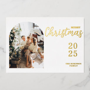 Arch Foto Minimalistische Weihnachtsreise-Karte Folien Feiertagskarte