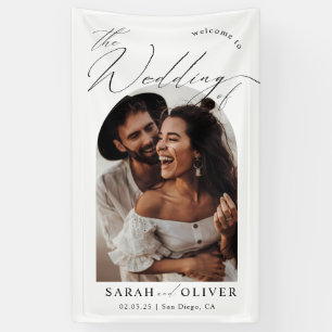 Arch Foto Moderne Script Hochzeit Willkommen Banner