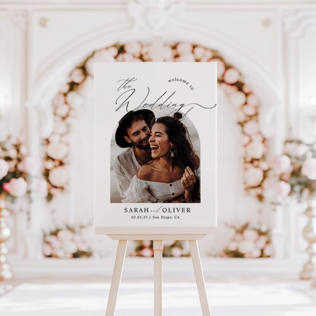 Arch Foto Moderne Script Hochzeit Willkommen Poster (Von Creator hochgeladen)
