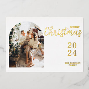 Arch Foto Moderne Weihnachtskarte Folien Feiertagskarte