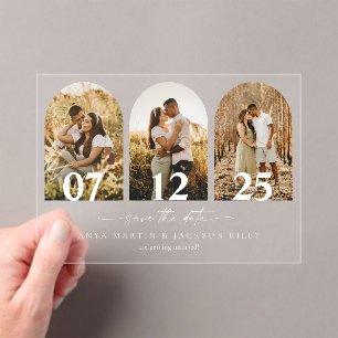 Arch Foto Save the Date Hochzeitskarte Acryleinladungen