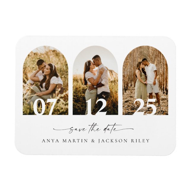 Arch-Foto Save the Date Hochzeitskartentankündigun Magnet (Horizontal)