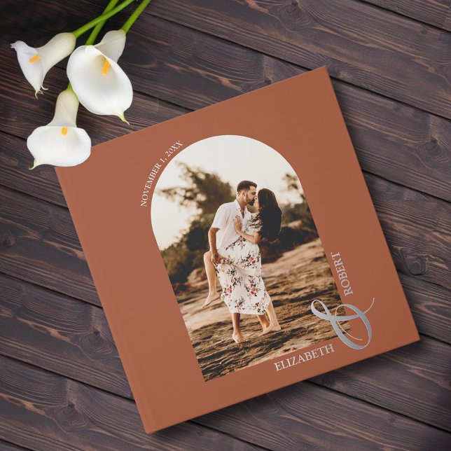 Arch Foto Wedding Gästebuch (Wedding guest book, your arched photo and details in real silver, gold or rose gold foil)