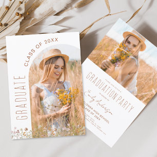Arch Foto Wildblume Bloom Graduation Party Einladung