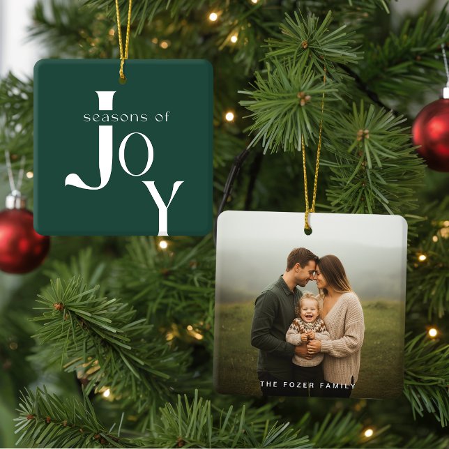 Arch Geometric Green Photo Christmas Keramikornament (Von Creator hochgeladen)