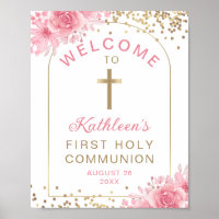 Arch Gold Pink Floral Erste Heilige Kommune Willko