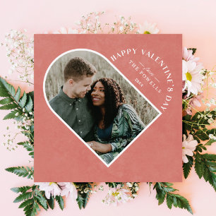 Arch Heart Valentine's Day Foto Card - Lachs Einladung