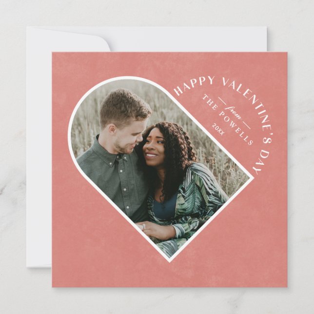 Arch Heart Valentine's Day Foto Card - Lachs Einladung (Vorderseite)