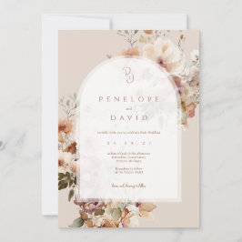 Arch Hochzeit im Herbst laden | Blush & Fall Flora Einladung