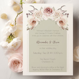 Arch-Hochzeit mit Bohemischer Rose Einladung