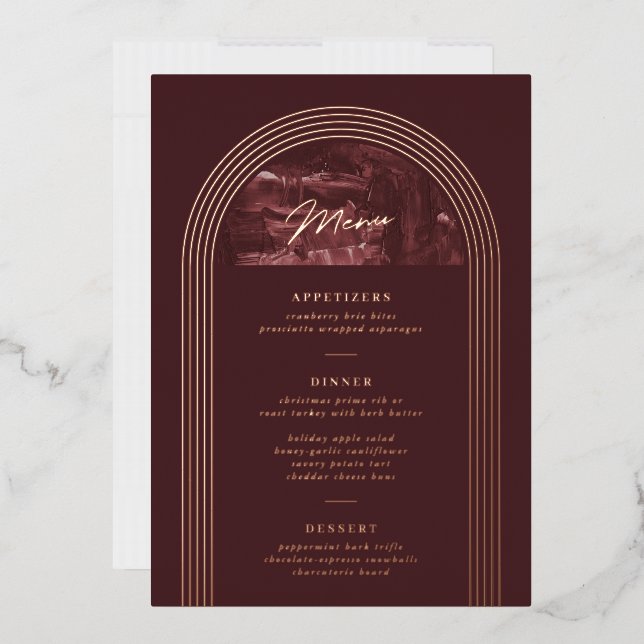 Arch Holiday Party Menu Card Foil Painted Arch Par Folieneinladung (Briefumschlag)