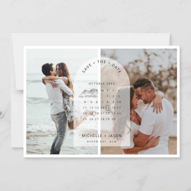 Arch Kalender Foto Save the Date Magnet (Vorderseite)