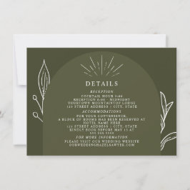 Arch Line Art Green Wedding Details Einladung