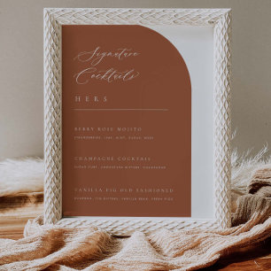 Arch Minimal Signature Cocktails Hochzeitsbarmenü Poster