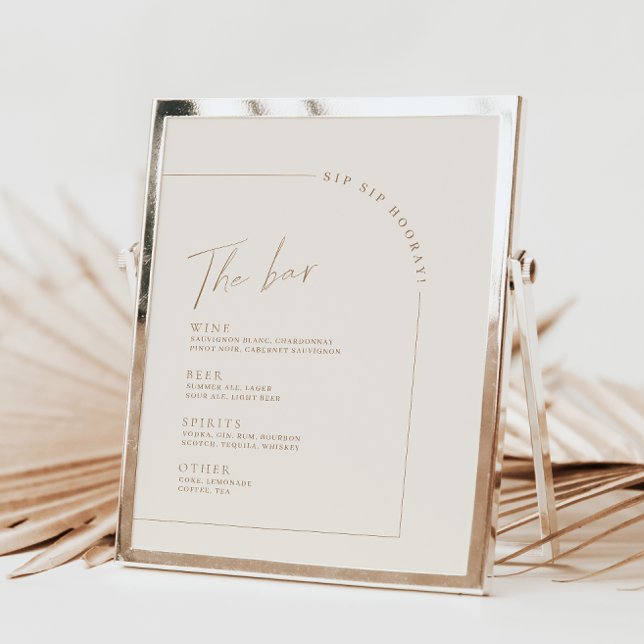 Arch Minimalistisch Calligraphy Wedding Bar Menu (Von Creator hochgeladen)