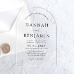 Arch Modern Black & White Minimalistisch Wedding Acryleinladungen<br><div class="desc">Ein elegantes und stilvolles Hochzeitsinklusivdesign mit modernem Bogendesign in einem eleganten, minimalistischen Schwarz-Weiß-Design. Die Einladung zeigt saubere Linien und ein ausgeklügeltes typografisches Layout mit fetten serifenlosen Schriftart, gepaart mit subtilen Skriptakzenten. Der Bogen dient als zentrales Element, wobei wichtige Details wie die Namen des Paares und das Veranstaltungsdatum hervorgehoben dargestellt werden....</div>