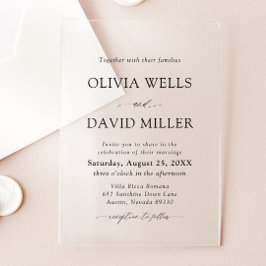 Arch Modern Black & White Minimalistisch Wedding Acryleinladungen