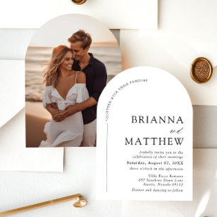 Arch Modern Black & White Minimalistisch Wedding Einladung