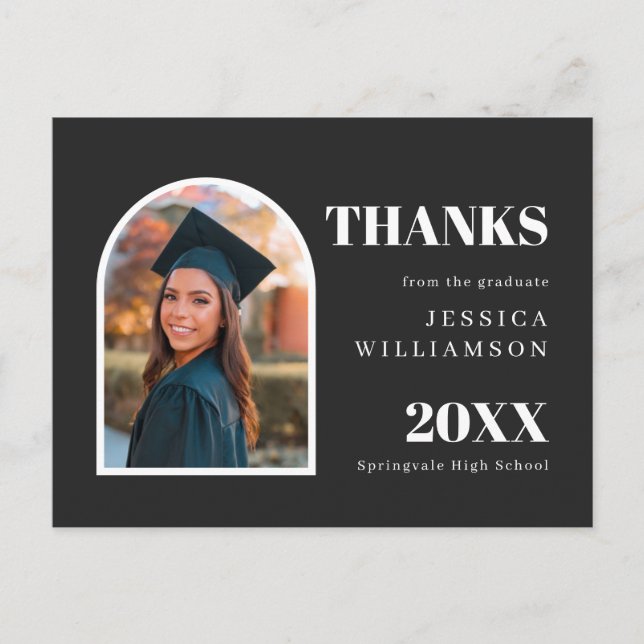 Arch Modern Minimalistisch Foto Abschluss Vielen D Postkarte (Vorderseite)