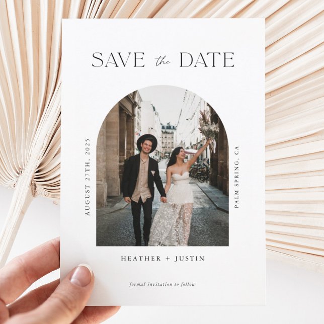 Arch Modern Minimalistisch Wedding Foto Save the D Save The Date (Von Creator hochgeladen)