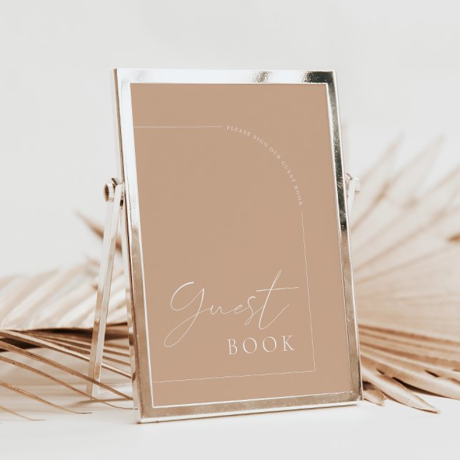 Arch Modern Tan Guest Book Wedding Sign Einladung (Von Creator hochgeladen)