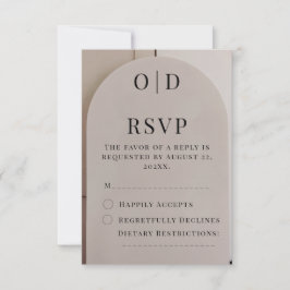 Arch Neutral Luxe Hochzeit RSVP Karte