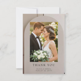 Arch Neutral Luxe Wedding  Dankeskarte