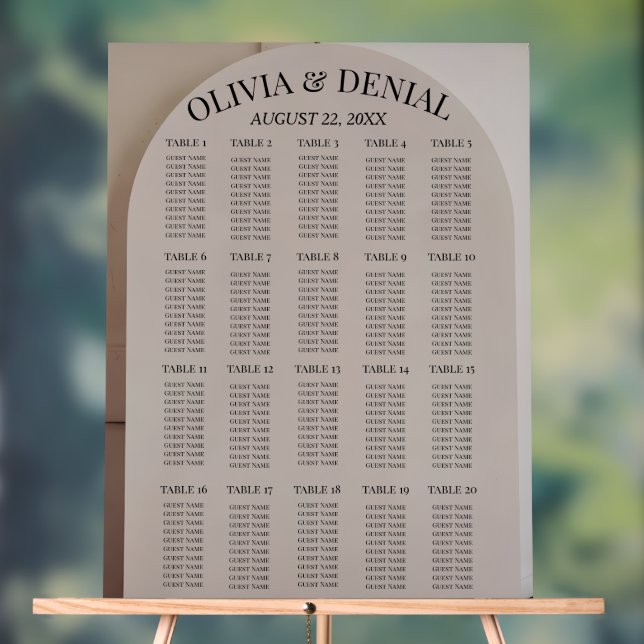 Arch Neutral Luxe Wedding Seating Chart Acrylschild (Neutral)